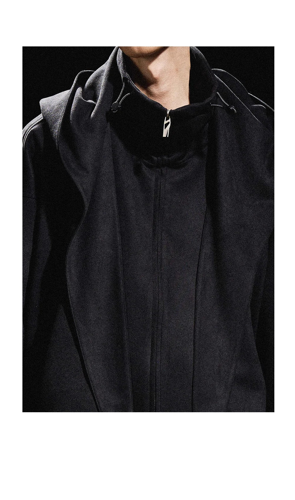 Mauroicardi Spring Autumn Cool Handsome Short Oversized Soft Black Faux Suede Jacket Men with Hood  Luxury Designer Clothes 2025