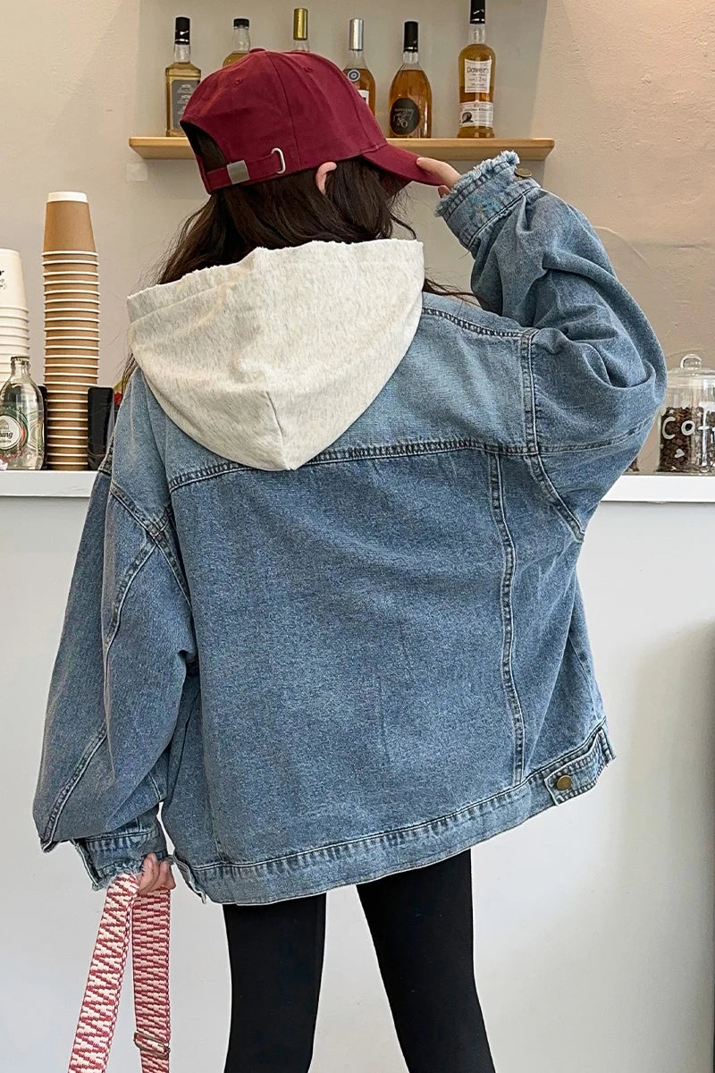 Girls Denim Jacket Spring Autumn 2026 New Style Casual Versatile Loose Button Down Jean Coat Fashion Children's Clothing