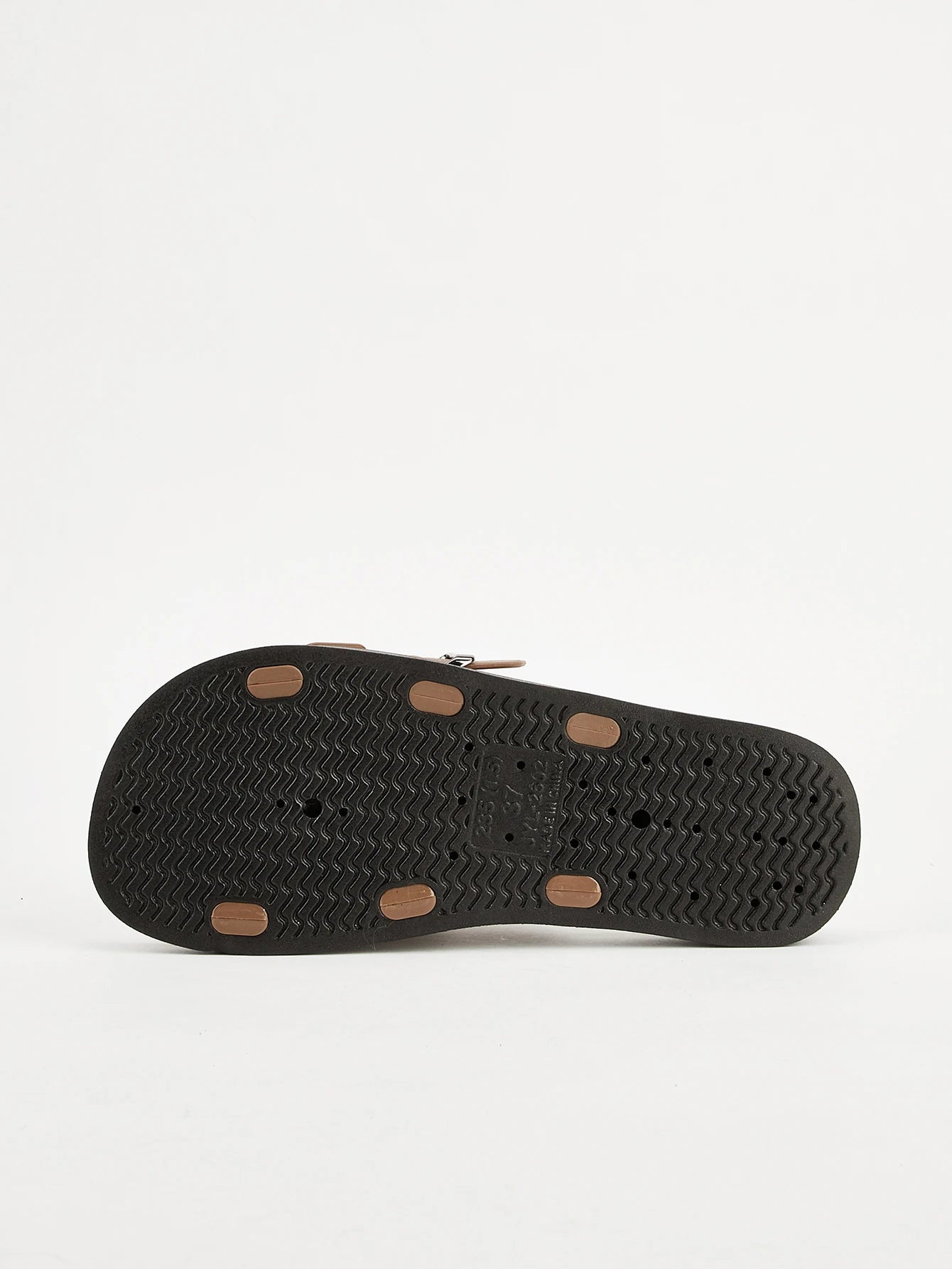 New Spring and Summer Women's Fashionable Casual Double-Strap Double-Buckle Adjustable Design Beach Home Outdoor Office Walking Versatile Style Brown Color-Blocking Women's Slippers