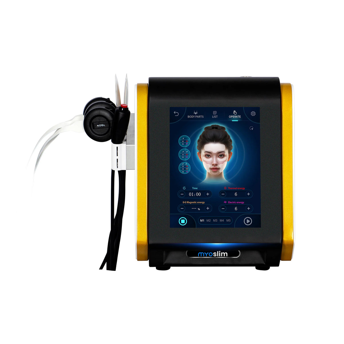 myoslim facial shaping machine, specializing in removing wrinkles, face-lifting, skin cooling and collagen activity,