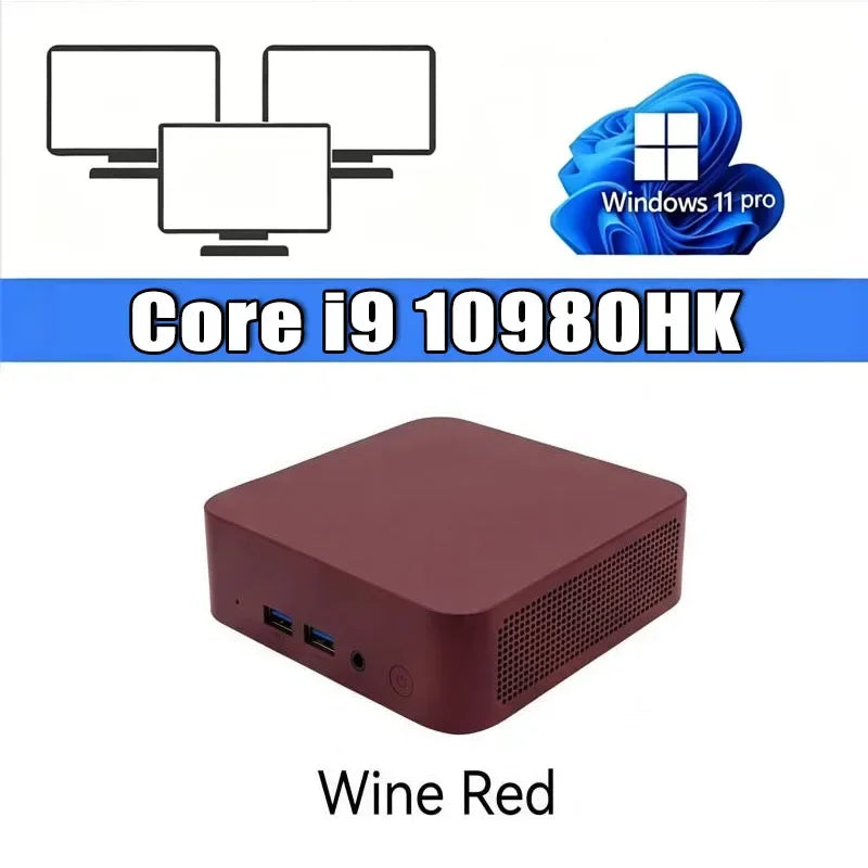 Mini PC Intel Core I9 10980HK Windows 11 Small Pocket Cmputer 16GB RAM 1/2TB SSD WIFI6 BT5.2 4K Desktop PC Gaming Computer