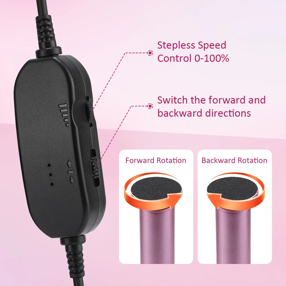 Electric Foot Callus Remover Foot Care File Heels Dead Skin Pedicure Tool Electronic Foot Grinder and Replacement Sandpaper