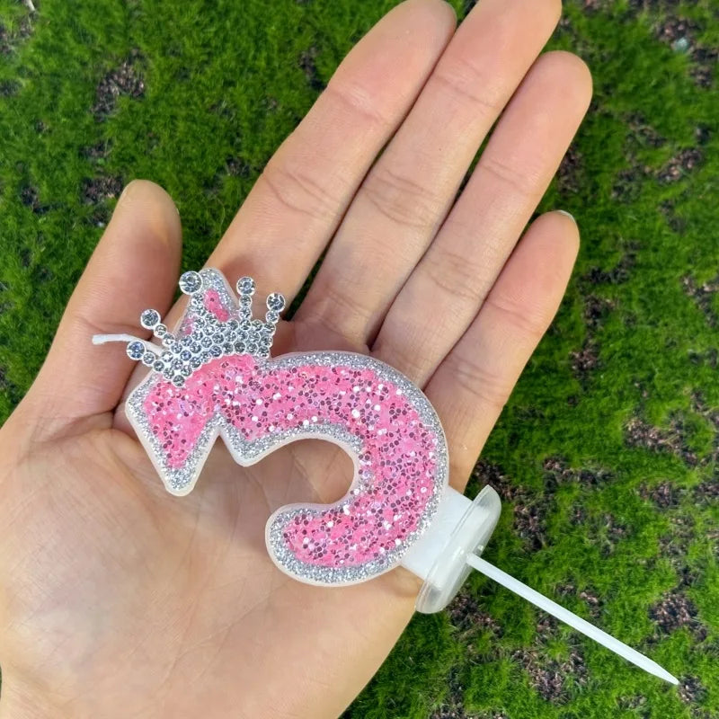 Creative digital birthday candle cake party decoration DIY birthday, crown