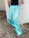 Women Satin Stand Collar Loose Jacket 2 Piece Set Long Sleeve Zip Coat Elastic Waist Pants Matching Co Ord 2026 Casual Outfits