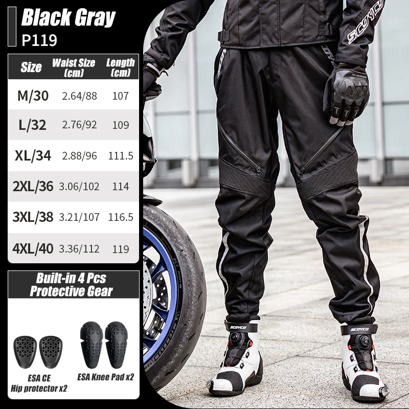 Scoyco Motorcycle Jacket Winter Waterproof Windproof CE1 Anti Fall Detachable Thermal Liner Reflective Motorbike Riding Jacket