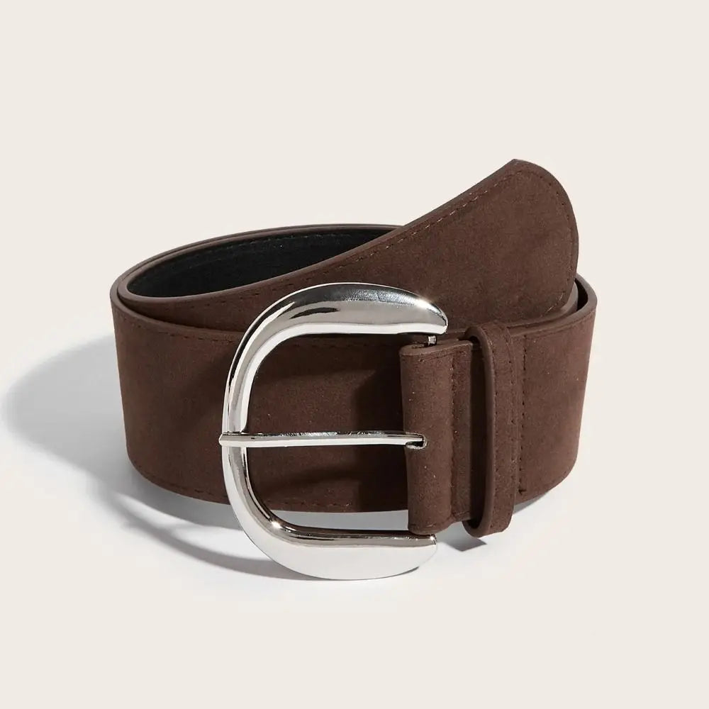 Maillard Styles Suede Leather Wide Belt Trendy Casual Pin Buckle Waistband Luxury Design Versatile Trouser Dress Belts Gifts