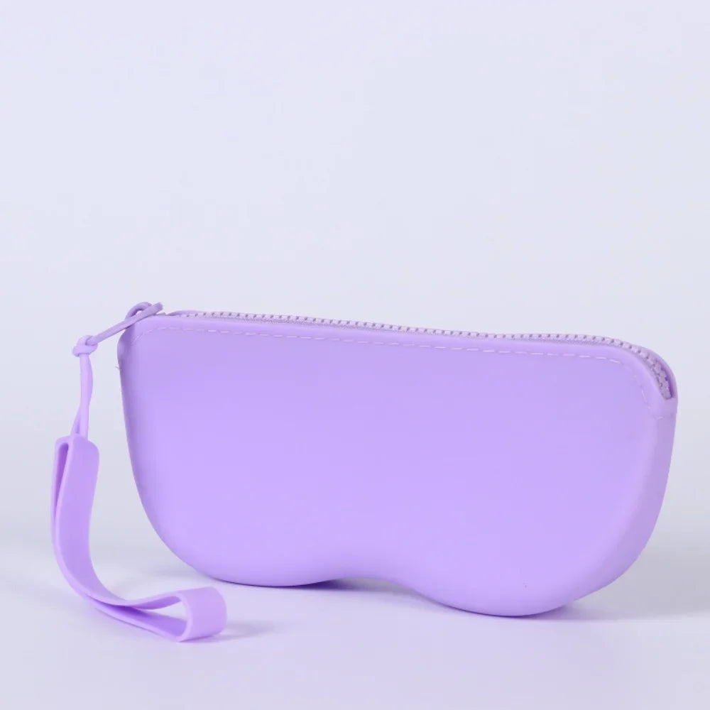 Soft Silicone Zipper Glasses Bag Storage Waterproof Bag Cosmetic Coin Bag for Women Girls Dustproof Glasses Box