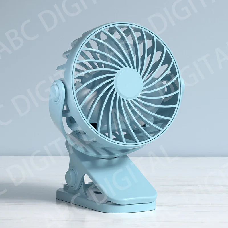 Portable Rechargeable Electric Fan 720° Rotating Hanging Clip Fan with NightLight Office Bedroom Dormitory Outdoor Small Fan