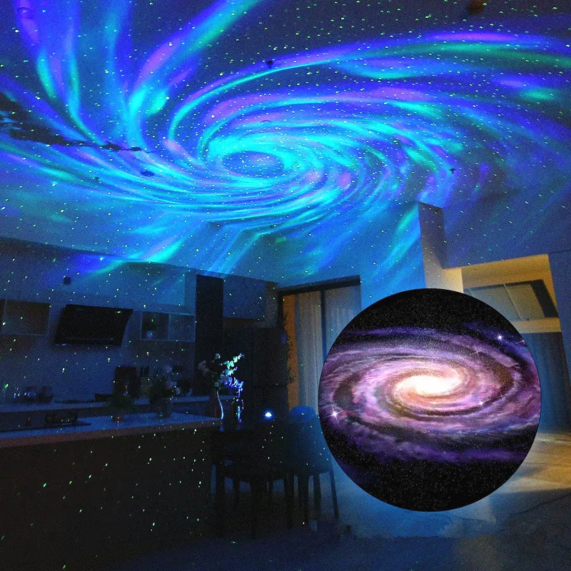 Galaxy Projector, Northern Lights Projection Lamp, Small Night Light with Timer and Remote Control for Bedroom and Living Room