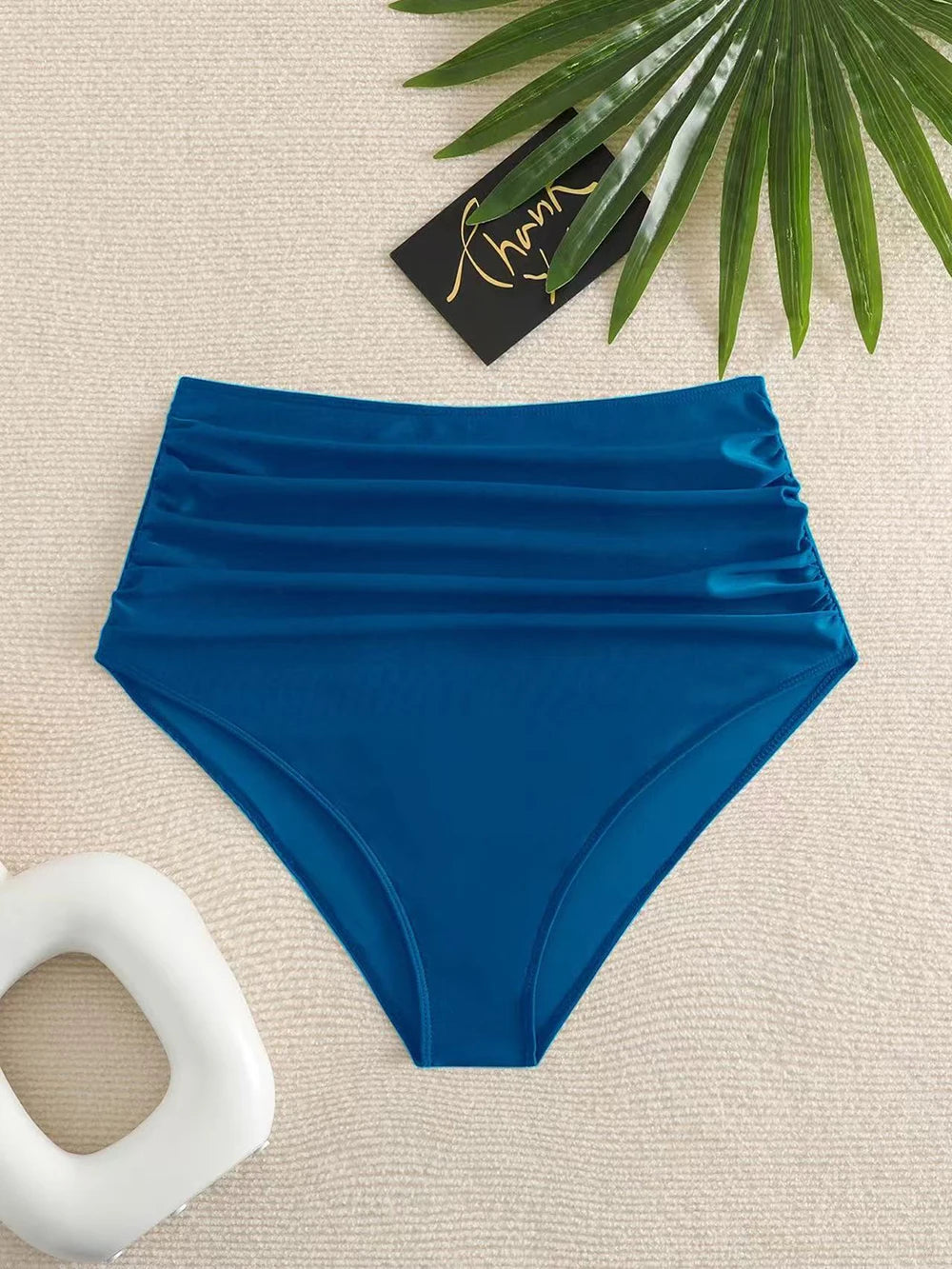 Summer Sexy Women Bikini Bottoms High Waisted Ruched Swimwear Bottoms Beach Shorts For Vacation Party Swimming Bathing Suit