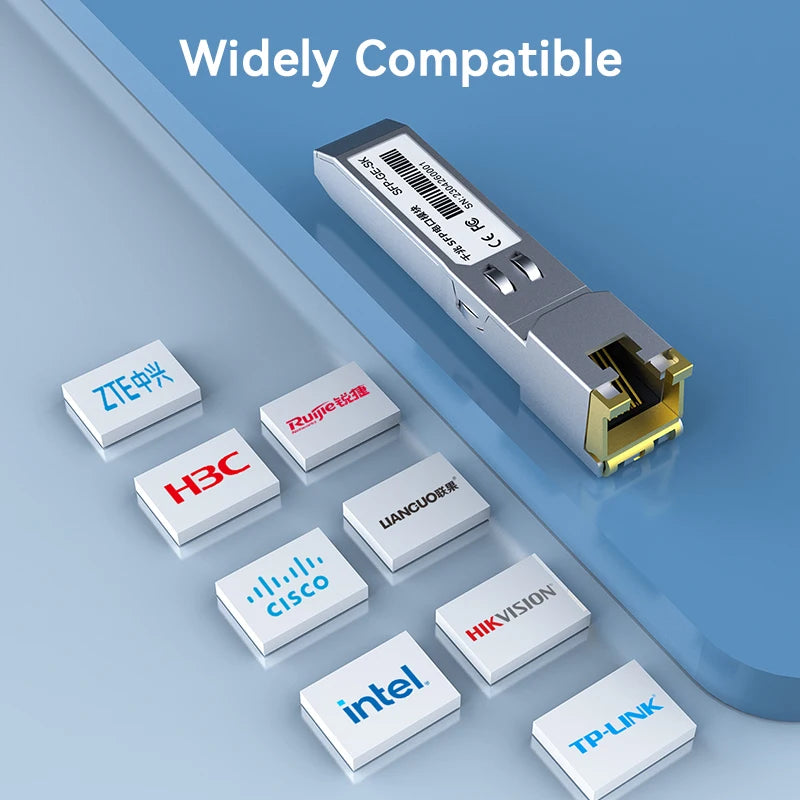 1.25G SFP to RJ45 Copper SFP Module Transceiver, 1000Base-T SFP to Ethernet Module 1000M Transceiver Module