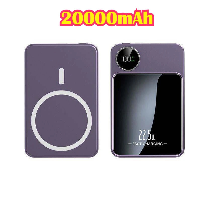20000mAh Alloy Magnetic Powerbank Magnetic Power Bank Wireless Fast Charger for IPhone 17 16 151413 Backup Battery for Magsafe