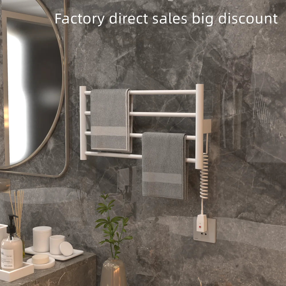 Bathroom Accessories Black Stainless Steel Towel Dryer Heating Smart Electric Towel Rack