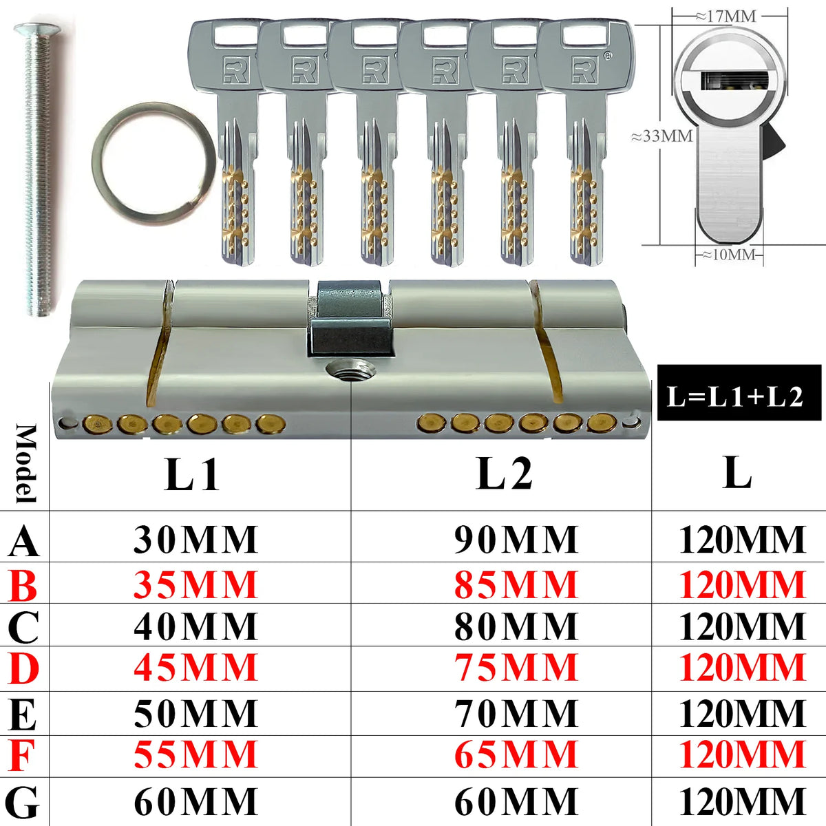 Customization: Open all household door locks with the same key. European standard high-quality 11 pin anti-theft lock cylinder