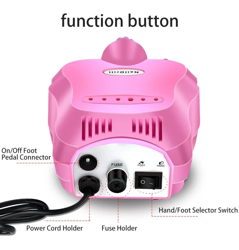35000RPM Electric Nail Drill Professional Manicure Machine Nail Sander Set Nail Drill Bit Portable Nail Salon Polisher Equipment