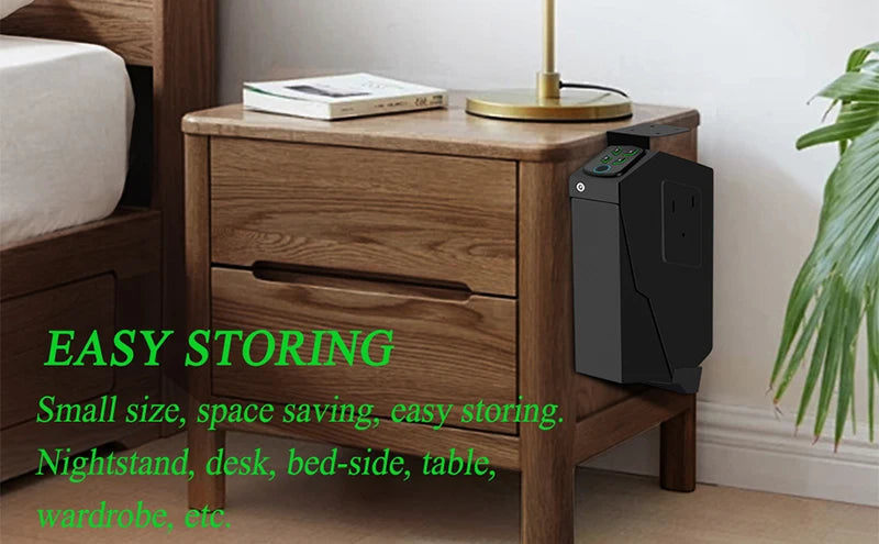 Biometric Handgun Gun Safe Open Fingerprint Hidden Safe for Pistols -with Fingerprint, Backlit Keypad, KEY Access