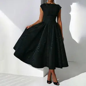Summer French Pure Lust Fashion Dress Women's Temperament Elegant Solid Color Waist Slim High Waist Sleeveless Back Hollow Dress
