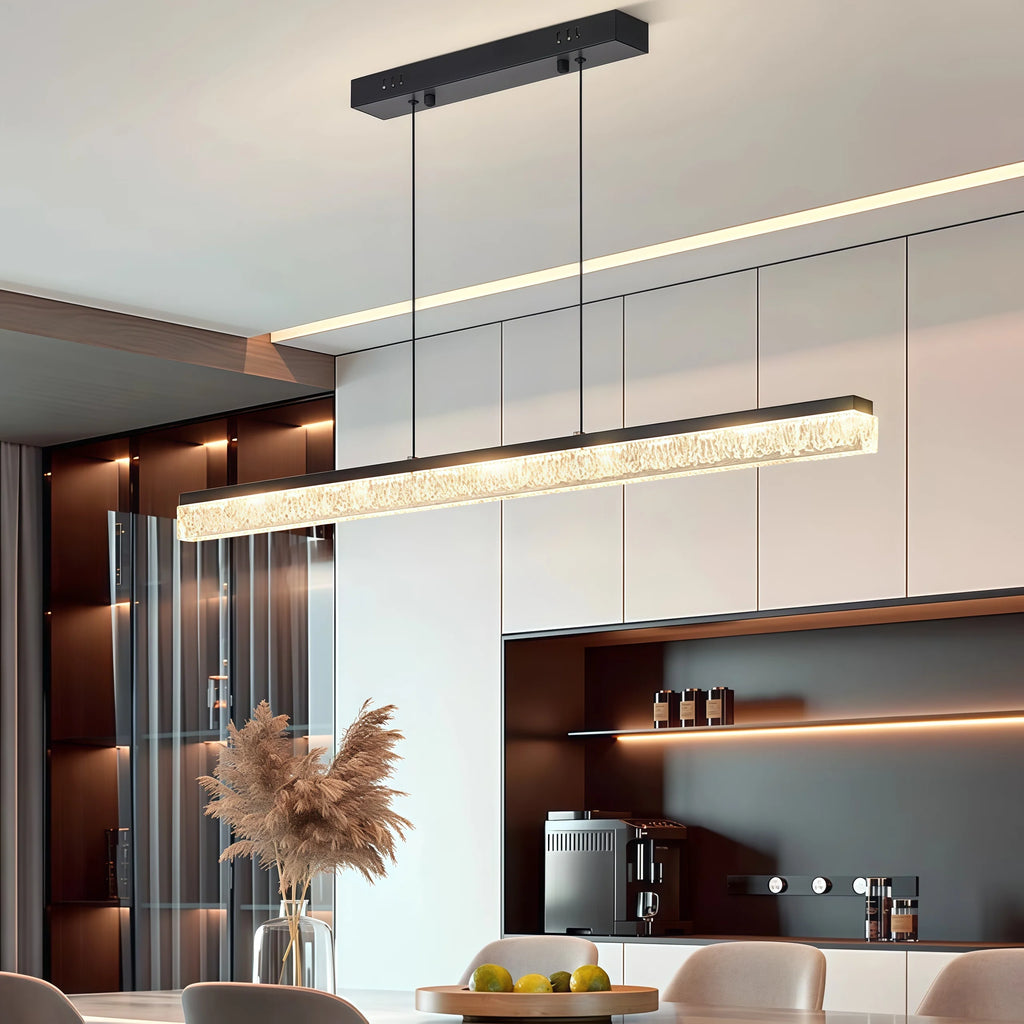 IRALAN Modern Ceiling Chandelier Line Dimmable Pendant Light Home Lamp Hanging for Kitchen Living Dining Room Decor