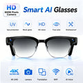 2026 New 8MP 4K HD Smart Glasses Video Photo AI Translation Bluetooth Call Music playback Waterproof Business Sports Sunglasses