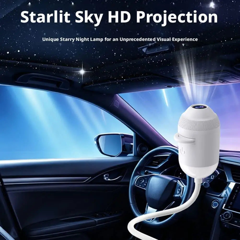 Car Interior Roof Light Projector USB Star Galaxy Projection Ambient Lighting Adjustable Roof Starry Sky Ambient Projector Light