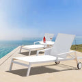 jd-Swimming Pool Sunbed Aluminum Daybed Beach Sun Loungers Outdoor Furniture Outdoor Daybed Wicker Lounger Stretch  for Garden！