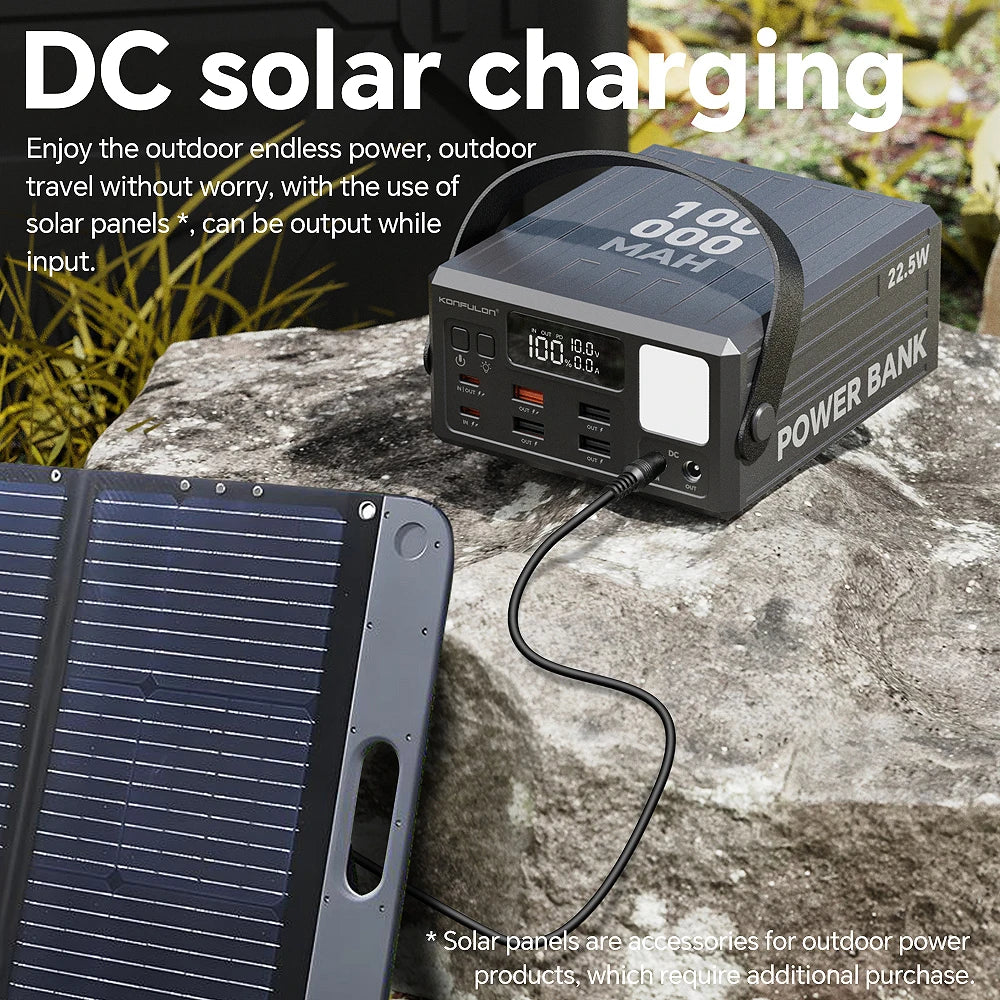 100000mAh Power Bank PD 100W USB C Fast Charge Large Capacity 22.5W  with 7 Outputs & LCD Display Battery Bank Outdoor Camping