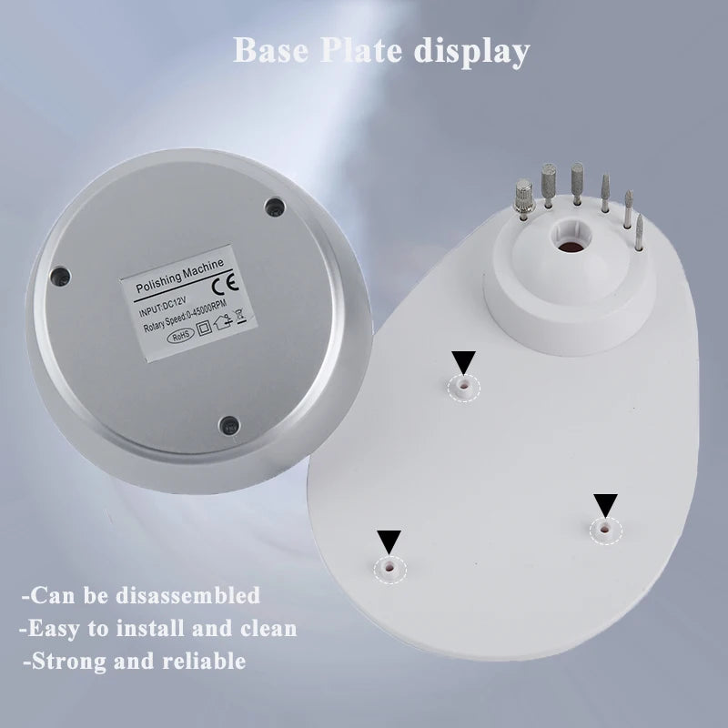 45000RPM Professional Manicure Drill Machine Electric Nail Lathe Sander File for Gel Nails Polishing Home Manicure Salon Tools