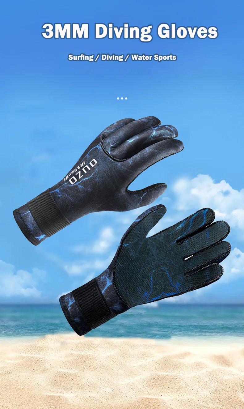 3mm Neoprene Diving Gloves Anti Slip Camo Scuba Diving Gloves Surfing Gloves For Spearfishing Swimming Rafting Kayaking