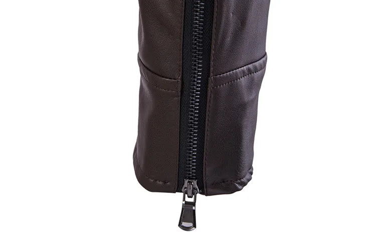 High-end Brand Men's Zipper Leather Jacket Wolverine Casual PU Leather Locomotive Coat Logan Bomber Jacket Slim Coats Size M-5XL