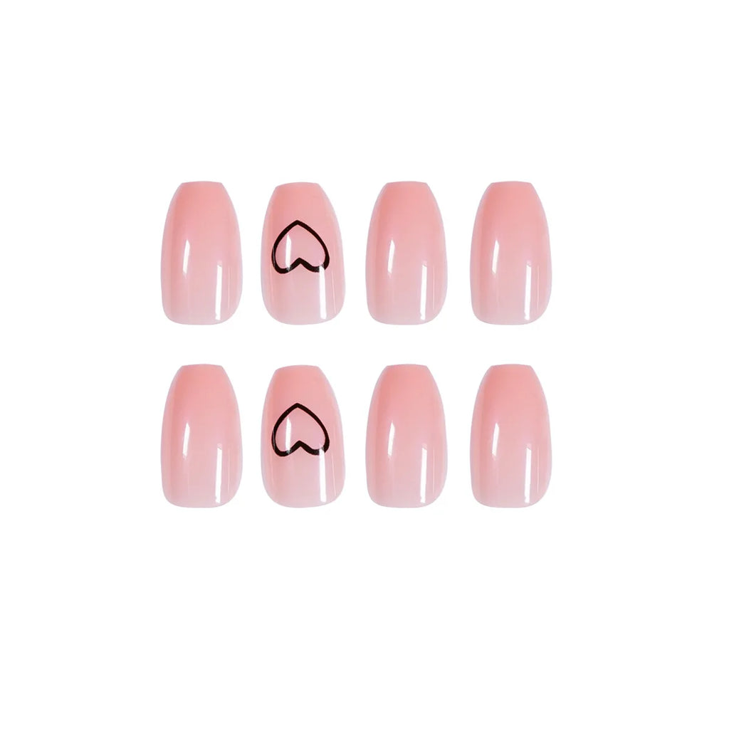24Pcs/Set Blue Sky White Cloud Fake Nails Glue DIY Manicure Pattern Design False Nail French Stiletto Full Cover Nail Art Tools