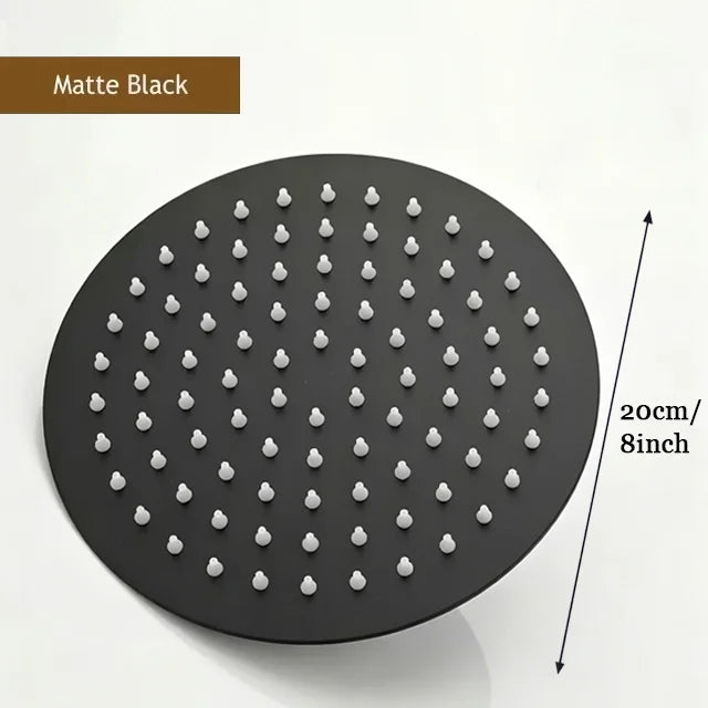 Rainfall Shower Head 12/10/8 Inch Waterfall Shower Ultra Thin 201 Stainless Steel Square Rain Showerheads Bathroom Accessories