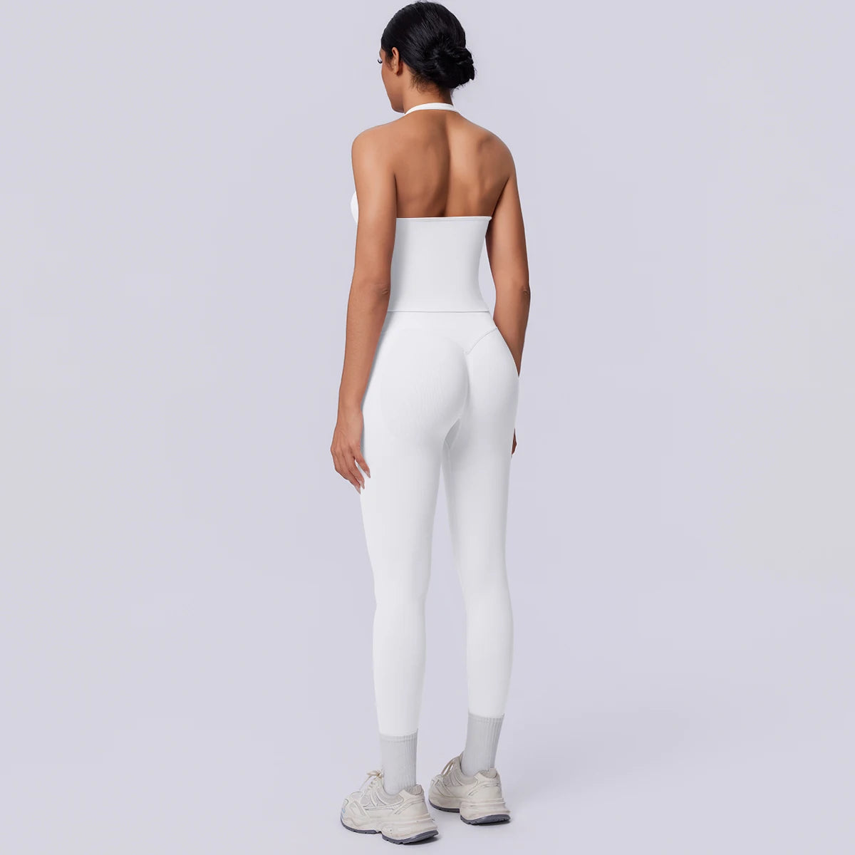 2PCS Woman Yoga Set Solid Color Sexy Fitness Top Summer Gym Workout High Stretch Female Pants Sports Fitness Clothing Yoga Set