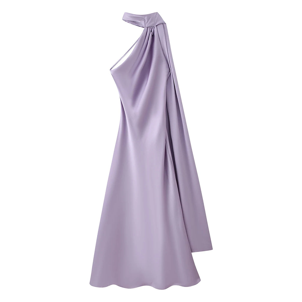 Backless Satin Long Sling Dress Women V Neck Sleeveless Slit Solid Sexy Party Dresses 2026 Summer Lady Vacation Evening Robes