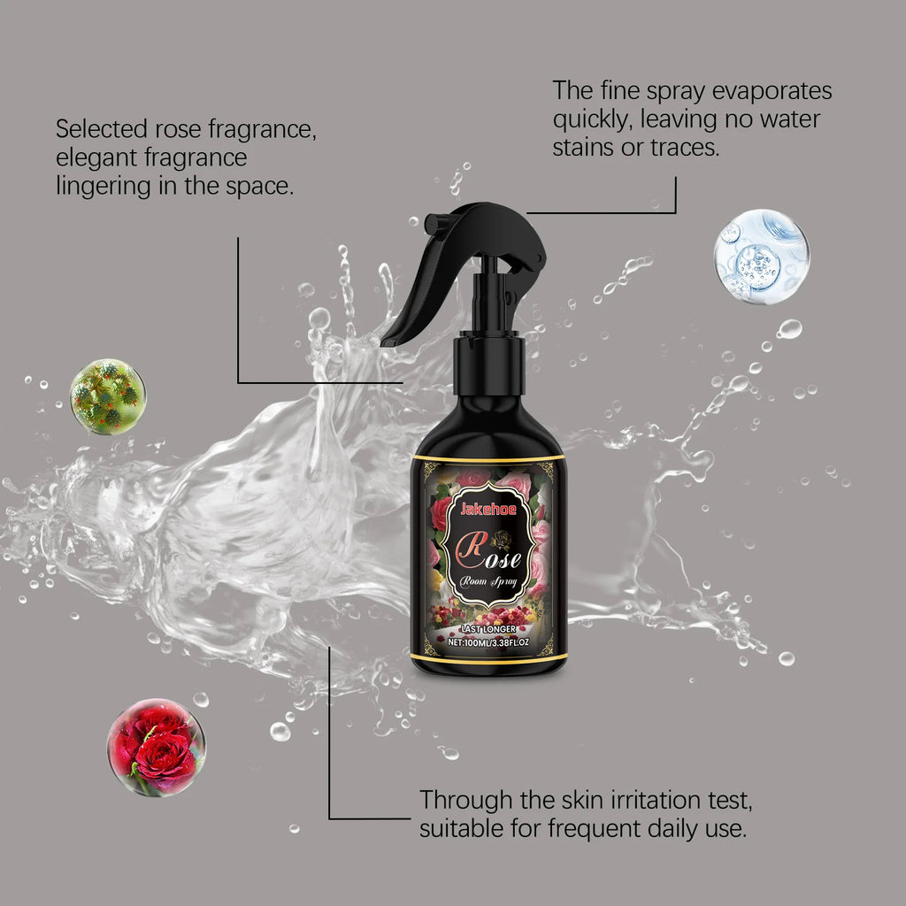 Rose Scent Indoor Spray, Long-Lasting Fragrance Room Spray, Odor Eliminating Air Freshener for Refreshing Pleasant Mood