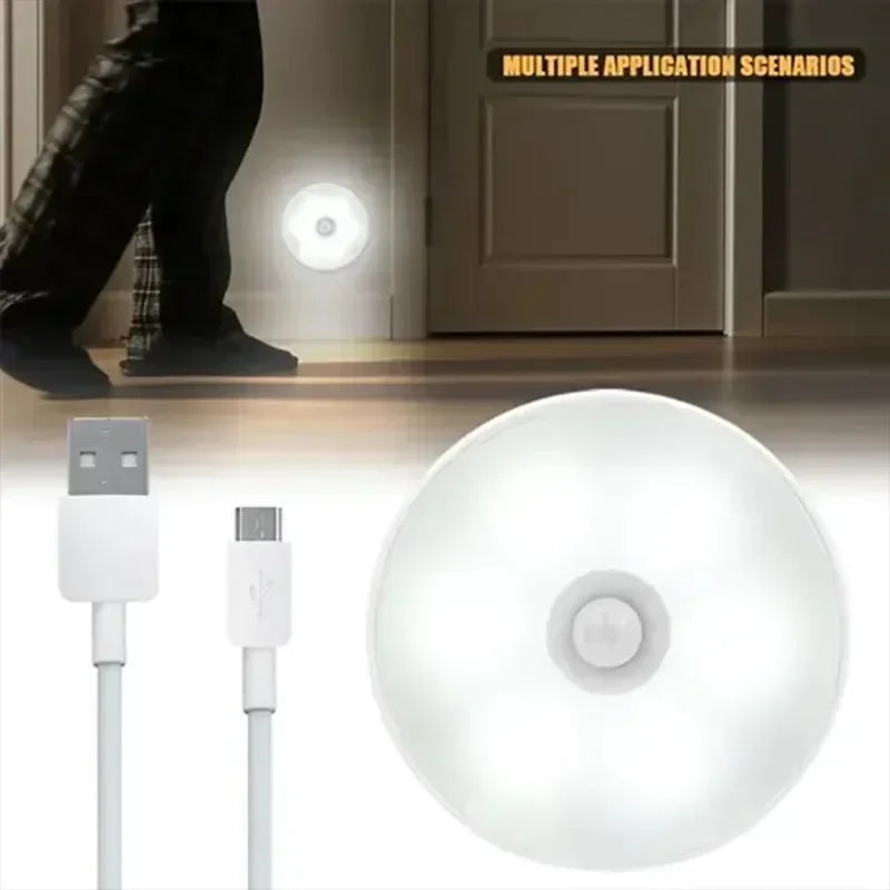 GGbingo-Motion Sensor^&^% LED Night Light USB /*Rechargeable-Kitchen Cabinet, Wardrobe Lamp# Staircase, Wireless Closet Light@@