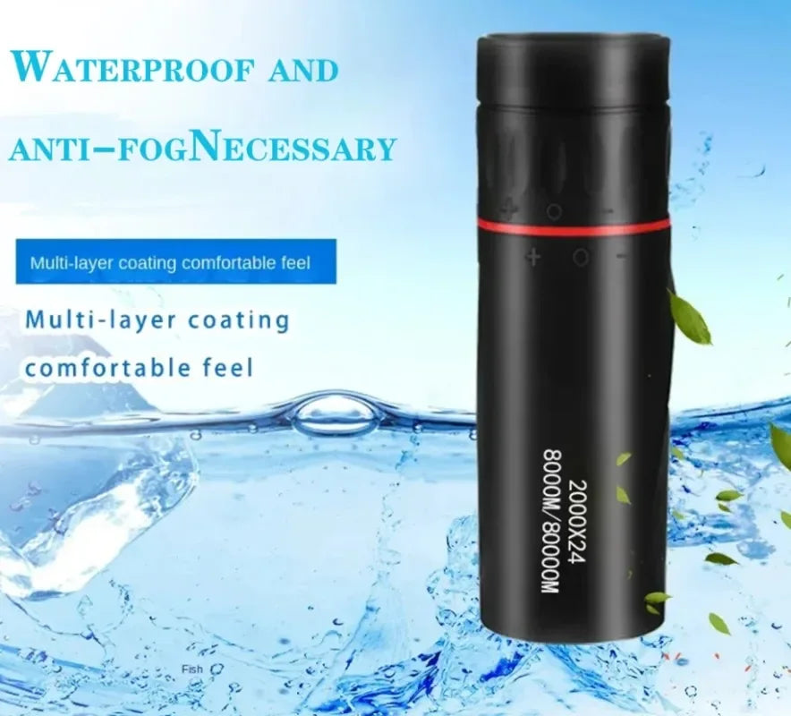 2000X25 Low Light Night Vision Monocular Telescope Large Aperture HD Imaging Portable for Outdoor Adventure Self Driving Tour