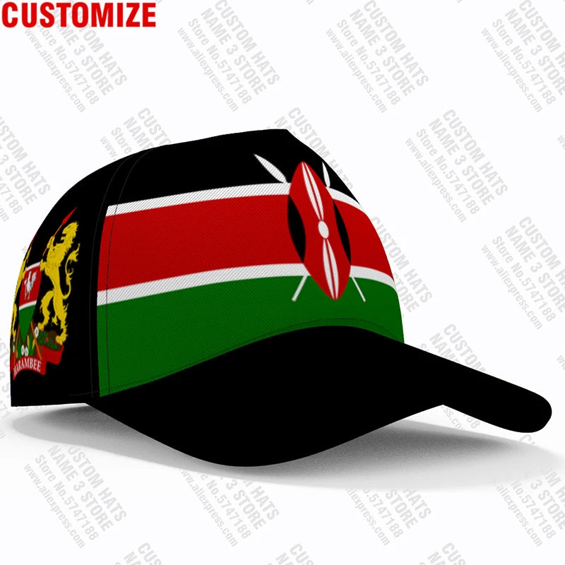 Kenya Baseball Caps Free 3d Custom Name Team Logo Ke Hat Ken Country Fishing Travel Swahili Nation Kenyan Republic Flag Headgear