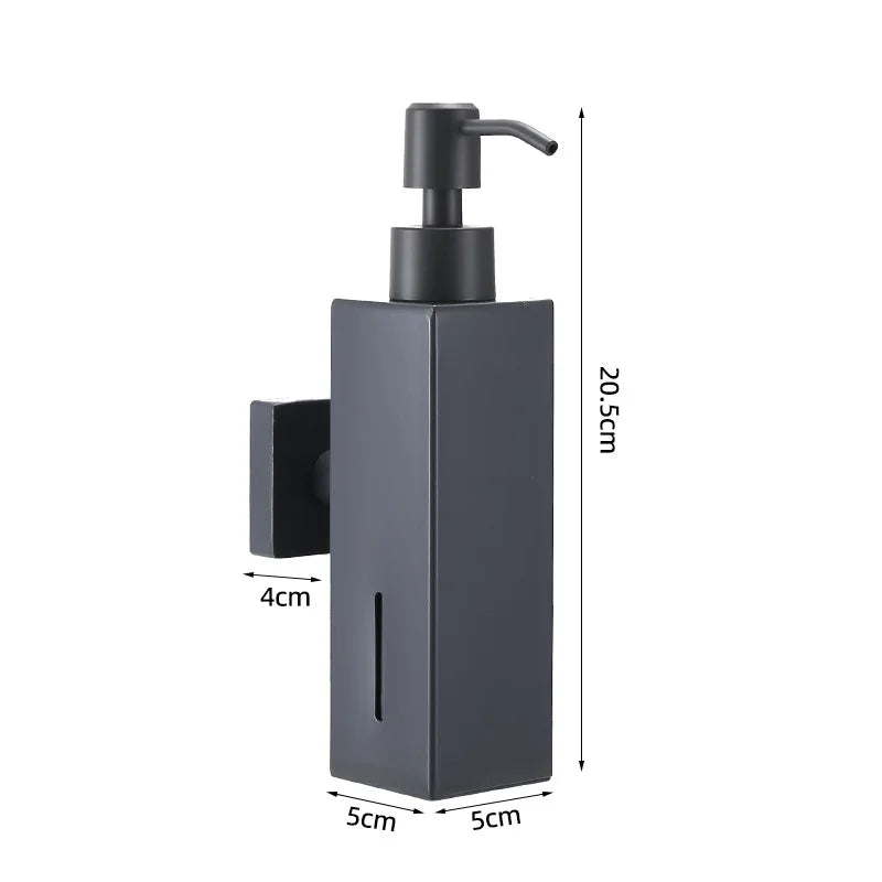 304 Brushed Stainless Steel Manual Soap Dispenser Wall Mounted Golden Black Square Round Soap Dispenser for Hotel Bathrooms