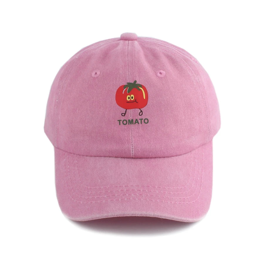 Kids Cartoon Adjustable Baseball Cap Baby Girl Boy Summer Washed Denim Sun Protection Snapback Cap Cute Sun Hats Children 3-7Y