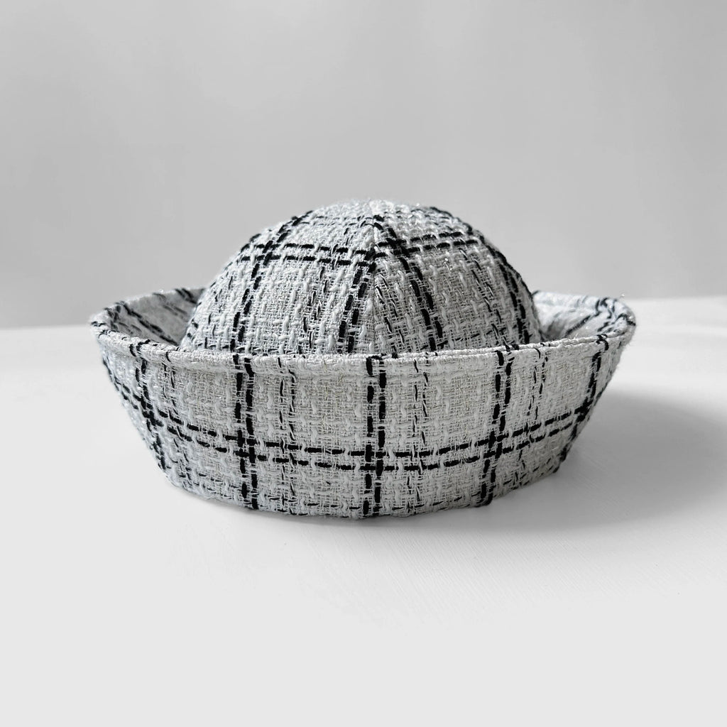 Fall Elegant Tweed Berets for Women Sailor Hat Japanese Versatile Naval Winter Fashion Party Warm Cute Jk Y2K Bucket Hat