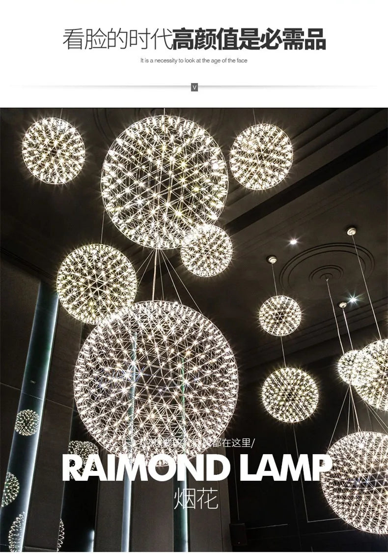 Sparkleball Panoramic Starry Sky Pendant Light Commercial Internet Celebrity Bar Salon Loft Duplex Art Ball Decorative Light