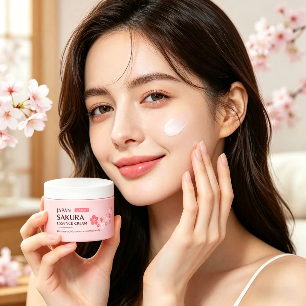 LAIKOU Japan Sakura Essence Cream Cherry Blossom Facial Cream Heavy Moisturizer Hydrating Dry Rough Skin Face Care 25/60g ﻿