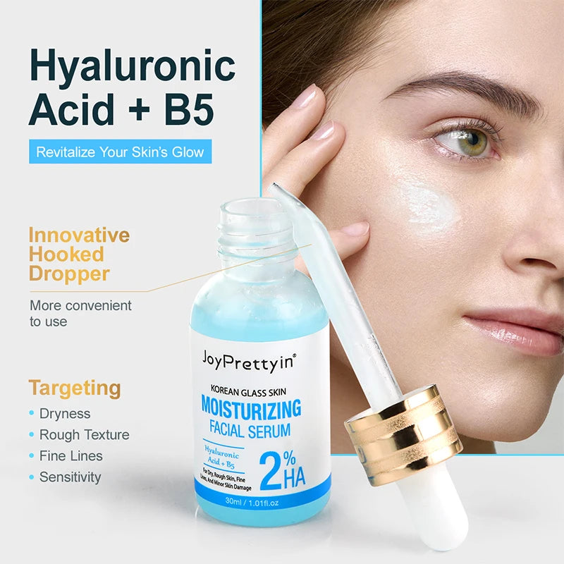 JoyPrettyin Moisturizing Face Serum Hyaluronic Acid Facial Essence Reduces Dry Fine Lines Korean Skin Care