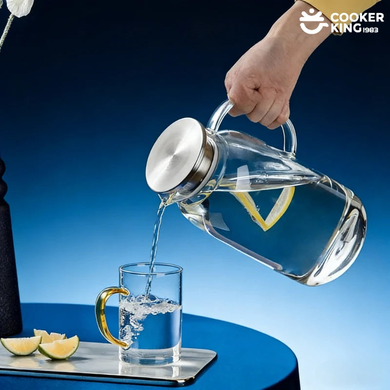 COOKER KING 1.8/2.5L High Borosilicate Glass Large Capacity Glass Water Bottle Glass Water Bottle Water Bottle Bottle Water
