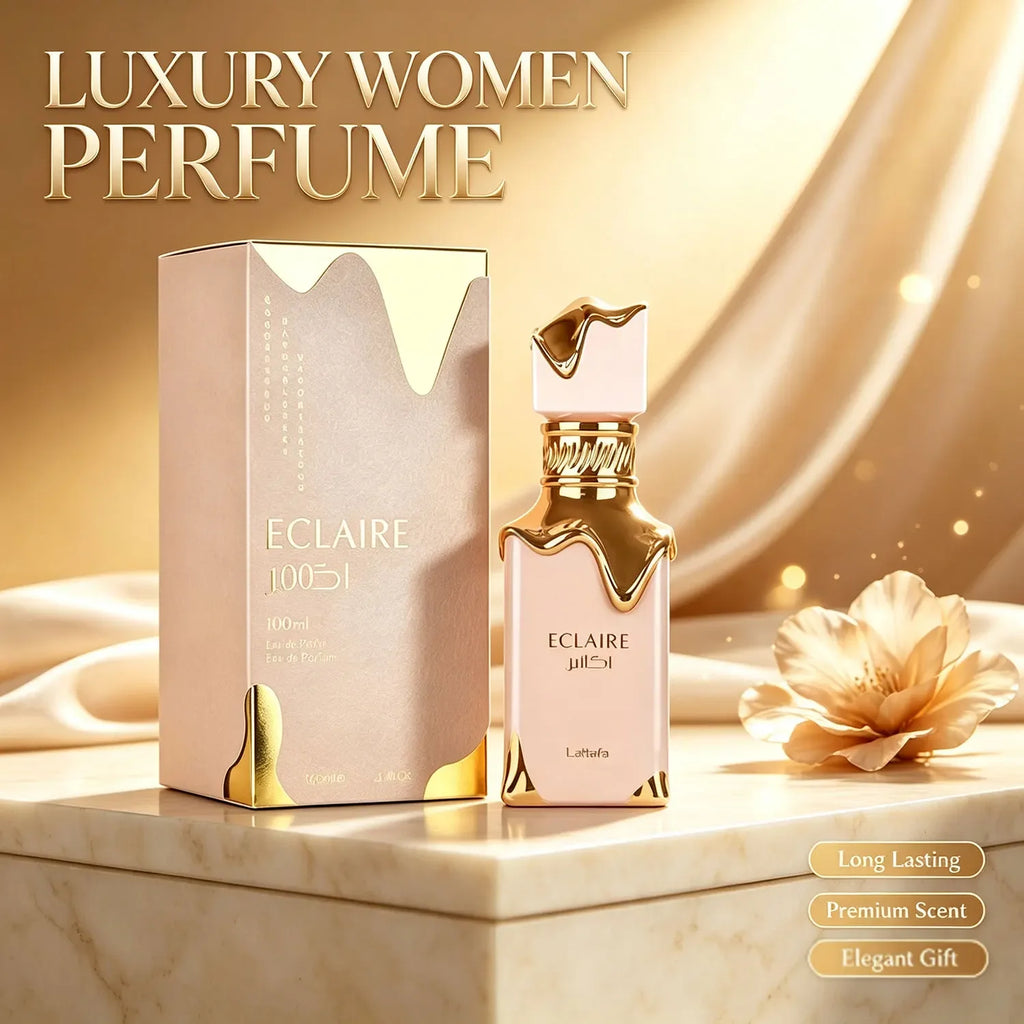Lattafa Eclaire Eau De Parfum for Women 100ml 3.4oz Long Lasting Exquisite Regal Arabian Perfume Luxury Valentine Gift Women Fragrance Spray