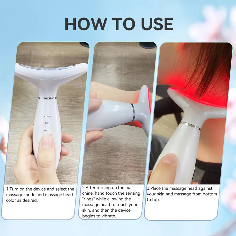 7 Colors Anti Wrinkle Facial Massager Neck Face Beauty Device Skin Tighten Facial Lift Device Reduce Double Chin Skin Care Tool