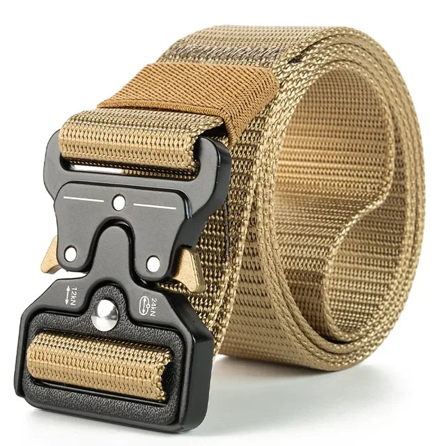 Red Ears Plastic Buckle Tactical Belt Men'S Multifunctional Military Fan Canvas Belt Outdoor Faux Nylon Training Waist Belt