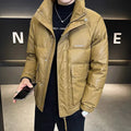 Autumn Winter Fashion Lightweight Down Jacket Men Trendy Short Stand Collar Thickened Warm Cold-Proof White Duck Down Jacket