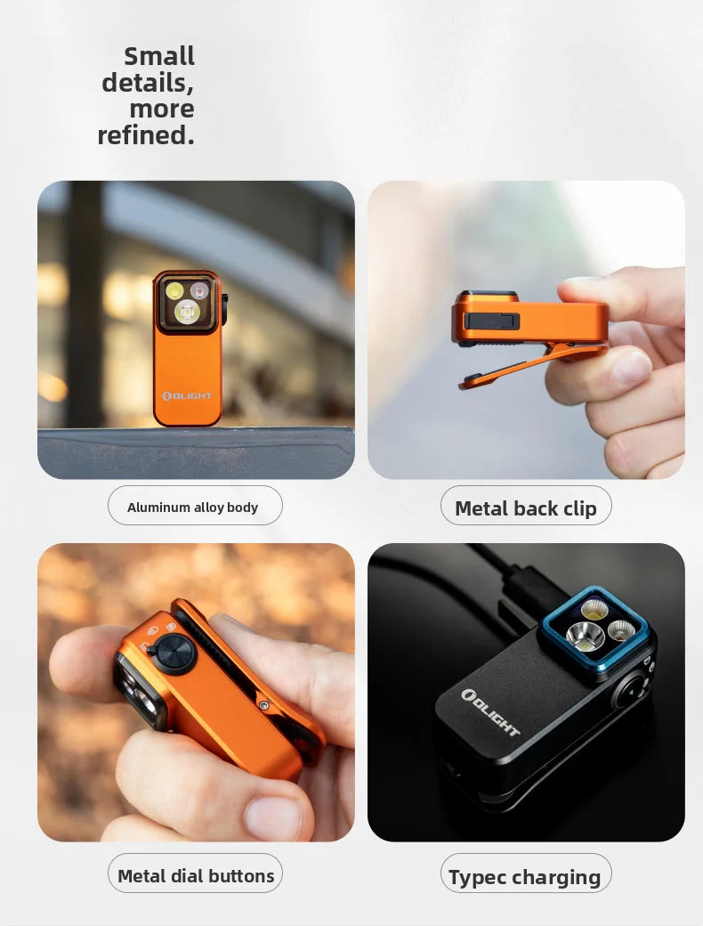 Olight Oclip Pro Ultra Flashlight 5.7cm Aluminum Alloy Outdoor Magnetic Headlight Portable Mini Flashlight Lithium Battery Gifts