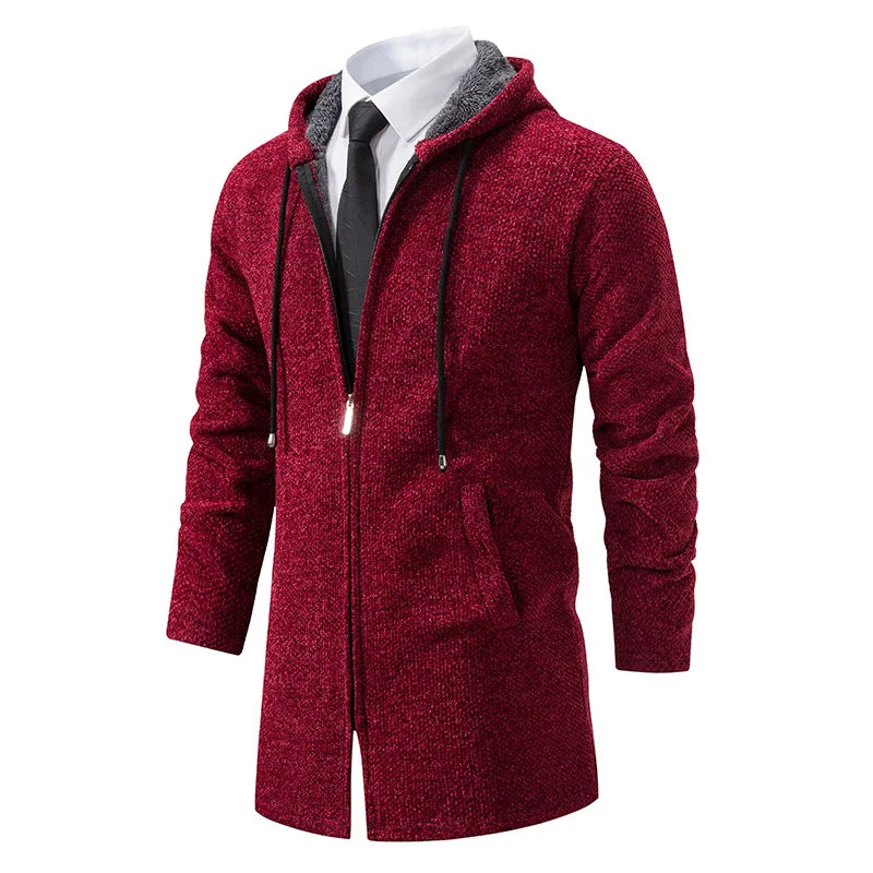 Men's Knitted Cardigan Casual Hooded Coat Slim Fit Autumn and Winter New Sweater Coat Men's Sweater